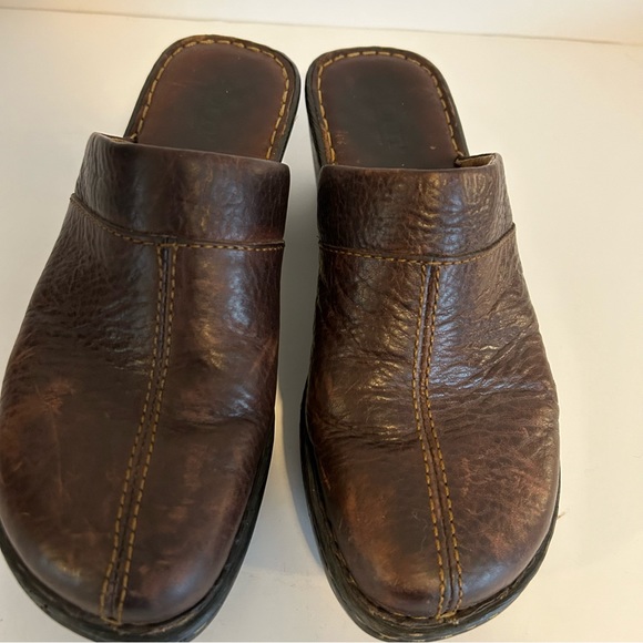 Born brown genuine leather slip on clogs mules S 8 EU 39 cottage core comfy Y2K - Picture 3 of 10